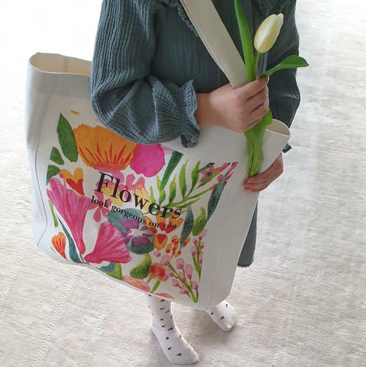 Canvas Bag "Flowers look gorgeous on you"